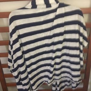 Old Navy blue and white striped cardigan